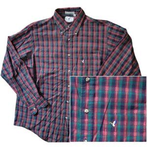 Flying Scotsman Vintage Shirt Large Button Long Sleeve Plaid Lightweight USA